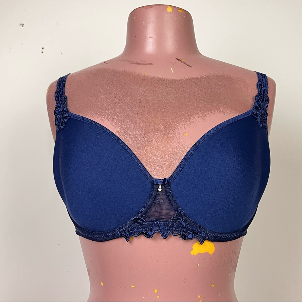 Vintage Volage Lingerie Chic Midnight Blue Lace Bra